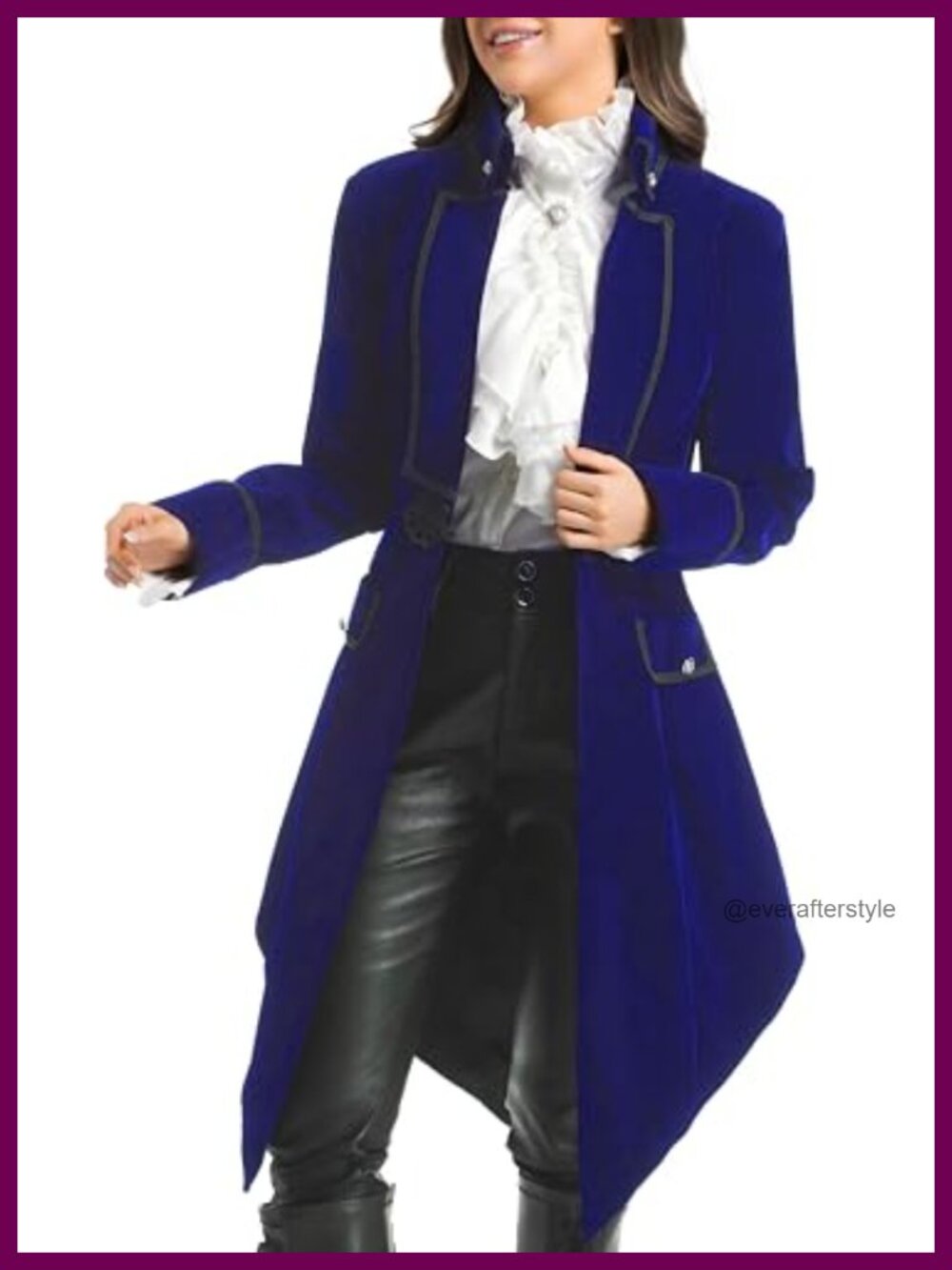 Velvet Gothic Victorian Steampunk Tailcoat Jacket Long Sleeve Cosplay Costume